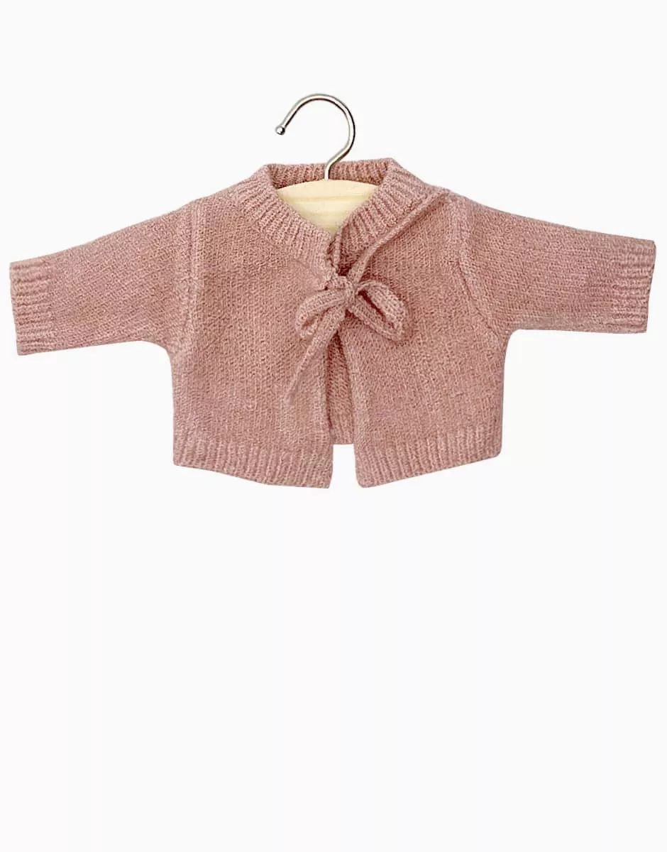 Cardigan Alix en tricot rose thé