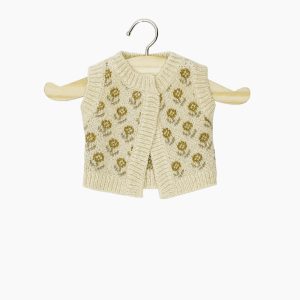 Cardigan Léonie en tricot Fleurs des champs / Jaune