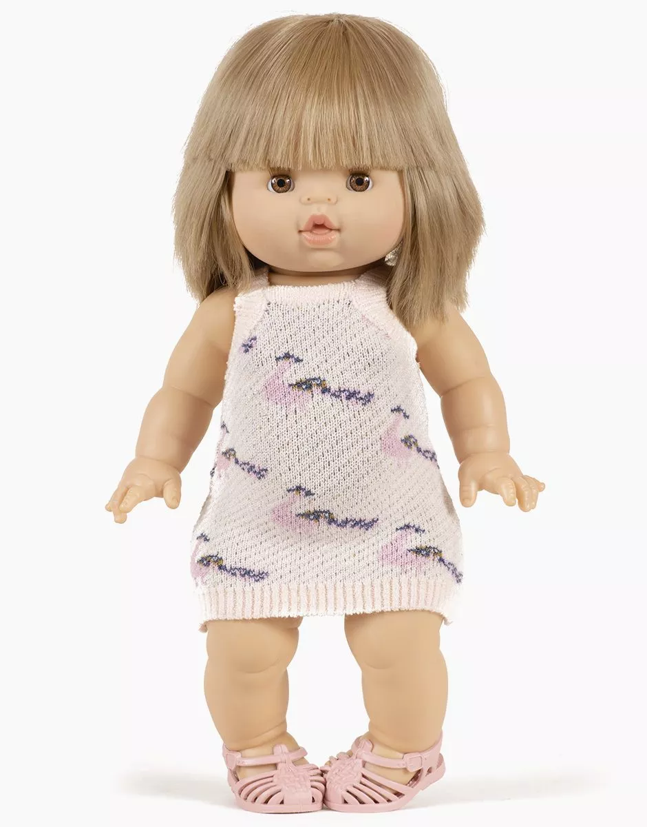 Robe Gisèle en tricot Peacocks roses – Image 2