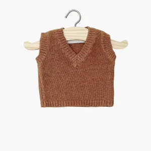 Débardeur Léonardo en tricot caramel chiné