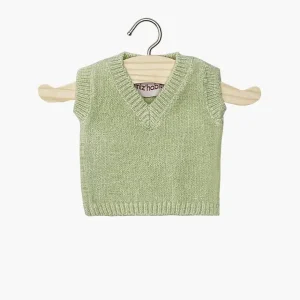 Débardeur Léonardo en tricot vert sauge