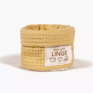 Pochon « Set lingerie » en nid d&rsquo;abeille vanille