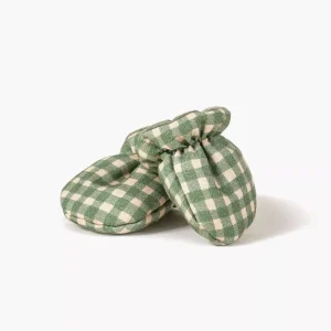 Paire de moufles Vichy vert