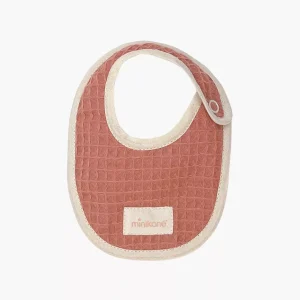 Bambinis – Bavoir Elmo en maille nid d&rsquo;abeille marsala