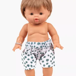 Caleçon Vito en coton à pois gris Thelma avec pochon