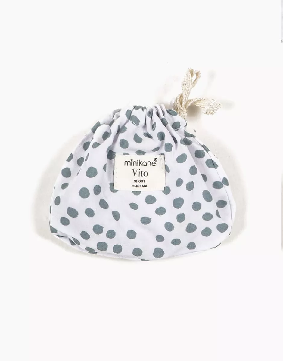 Caleçon Vito en coton à pois gris Thelma avec pochon – Image 2