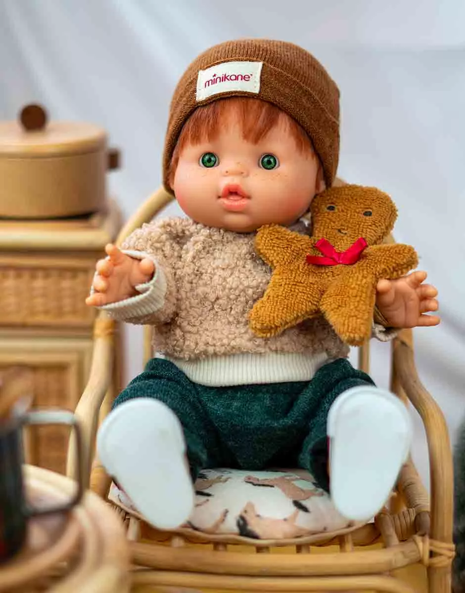 Ensemble 3 pièces « Bonhomme Pain d’épices » vert avec doudou – Image 2