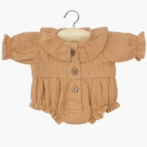 Barboteuse Léonore en gaze de coton cassonade