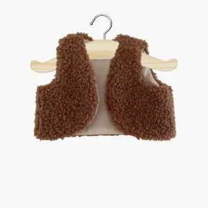 Babies – Gilet sans manches Tao en bouclette marron