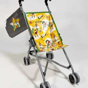 *Poussette poupée avec assise en coton enduit Oregon et son sac