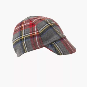 Casquette à carreaux Tartan gris