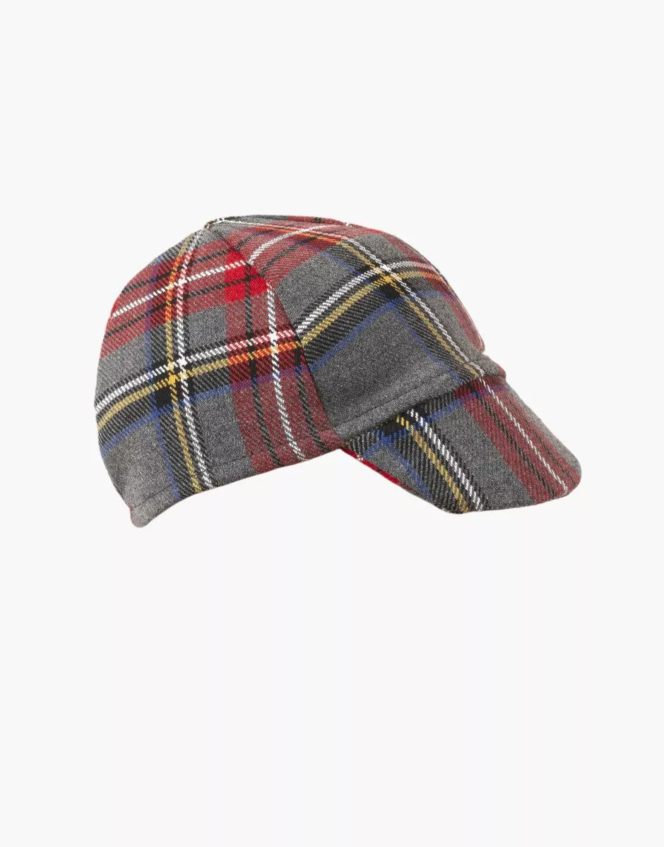 Casquette à carreaux Tartan gris