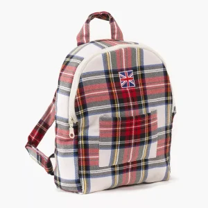 Sac à dos Théo pour enfant à carreaux Tartan écru
