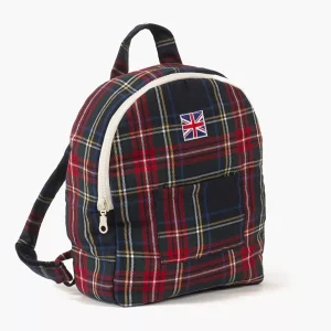 Sac à dos Théo pour enfant à carreaux Tartan marine