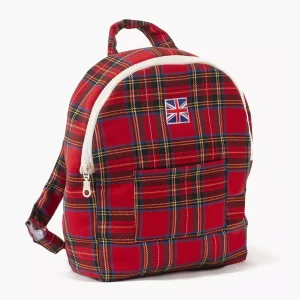 Sac à dos Théo pour enfant à carreaux Tartan rouge