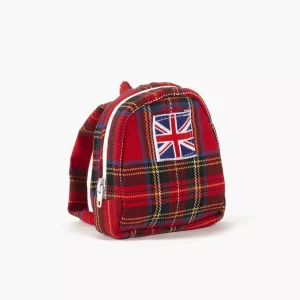 Sac à dos Théo pour poupée à carreaux Tartan rouge