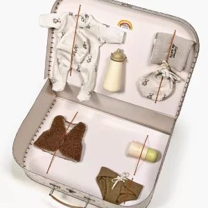 Ma Valise d’antan “Kit de Naissance” Petits oursons pour poupées Babies 28cm