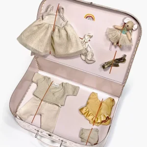 Ma Valise d&rsquo;antan de Danseuse « Petite Étoile » dorée pour poupée Gordis