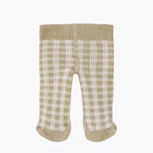 Collant à carreaux taupe