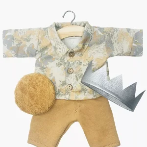 Ensemble 2 pièces « Épiphanie » pour garçon avec doudou galette des rois et couronne