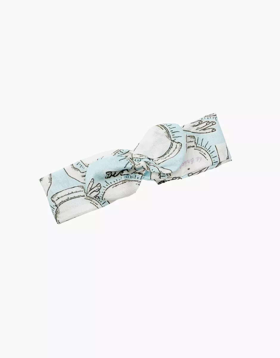 Headband à noeud rond en coton Future is bright
