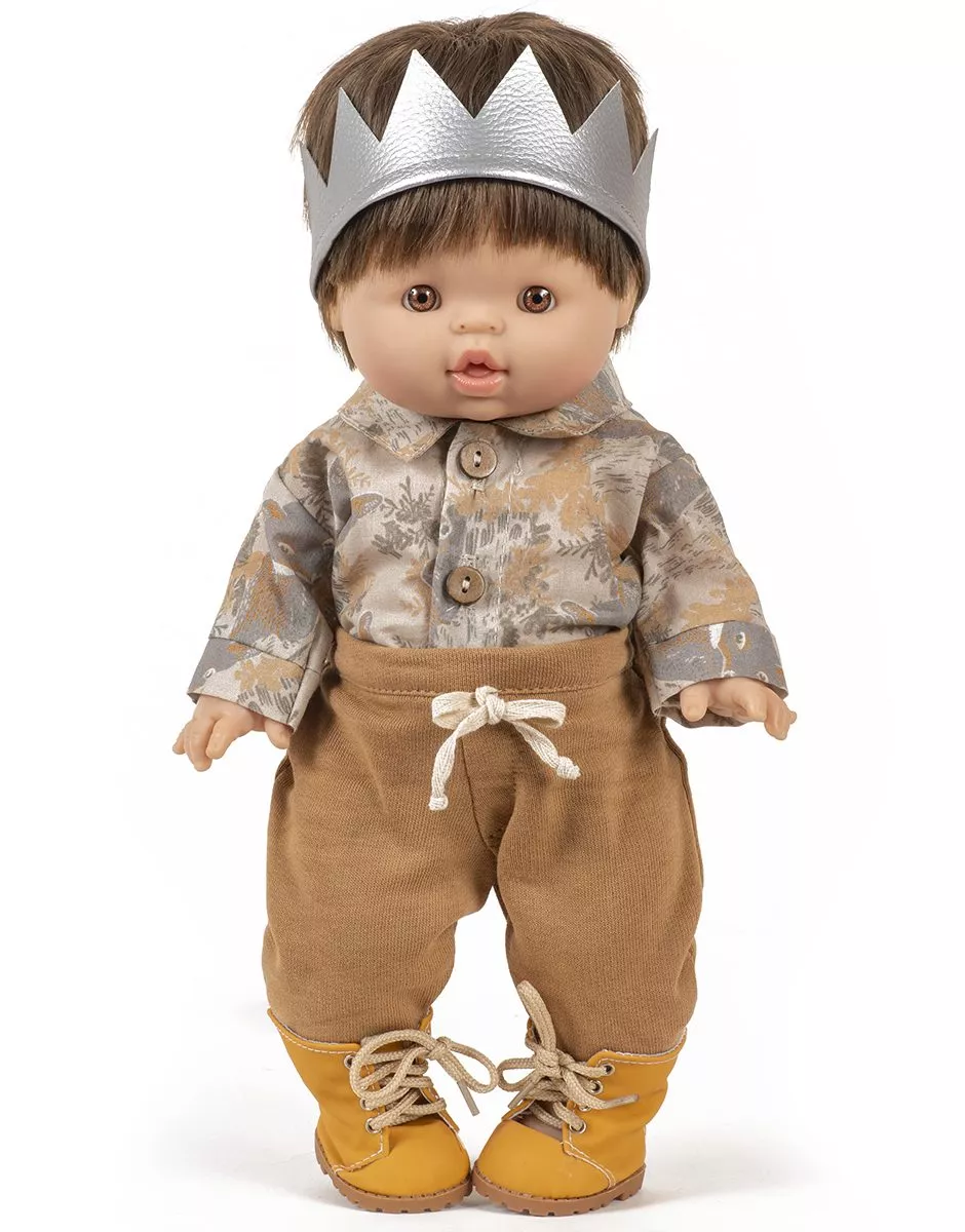 Ensemble 2 pièces « Épiphanie » pour garçon avec doudou galette des rois et couronne – Image 2