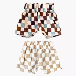 Lot de 2 caleçons Vito à damier pastel / beige