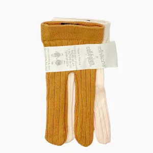 Lot de 2 collants sorbet / terracotta