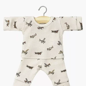 Pyjama Morgan en maille côtelée Petits avions beige