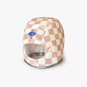 Minikane X Delage – Casque Vanina damier rose et blanc