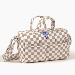 Minikane X Delage – Sac à langer damier beige et blanc