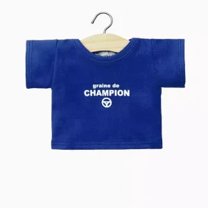 Minikane X Delage – T-shirt Philippe en jersey bleu « GRAINE DE CHAMPION »