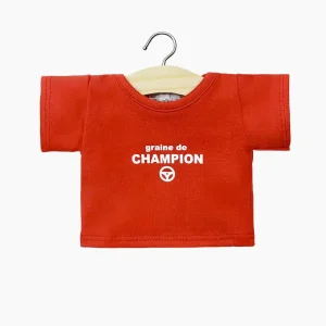 Minikane X Delage – T-shirt Philippe en jersey rouge « GRAINE DE CHAMPION »