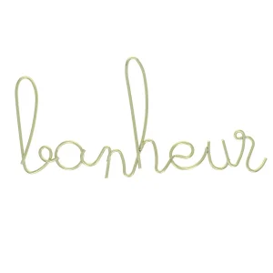Mot Métal Doré Bonheur