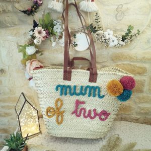 Panier de plage Mum of two double anses