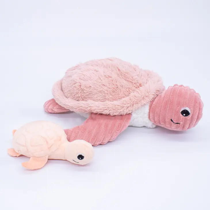 Peluche tortue rose et son petit bebe – Image 2