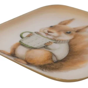 Plateau Carré Écureuil Orange & Blanc, Yliades