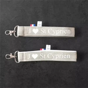 Lot de 4 Porte clé tissu toile du soleil impression St Cyprien
