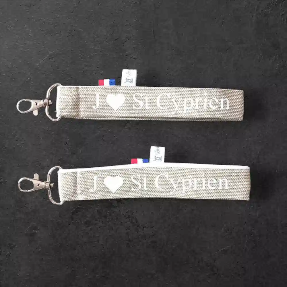 Lot de 4 Porte clé tissu toile du soleil impression St Cyprien