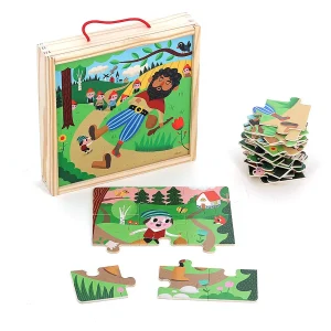 Coffret de 4 puzzles en bois Le Petit Poucet, VILAC