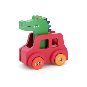 Jeu d’éveil en bois – Voiture klaxon crocodile – Andy Westface