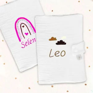 Protège Carnet de Santé personnaliséDouble gaze de coton, couleurs au choix