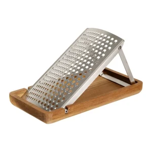Râpe avec socle Ablis en inox et acacia, Yliades