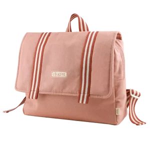 Le cartable maternelle rose rayé rouge – Petit Picotin