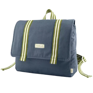 Le cartable maternelle bleu rayé vert – Petit Picotin