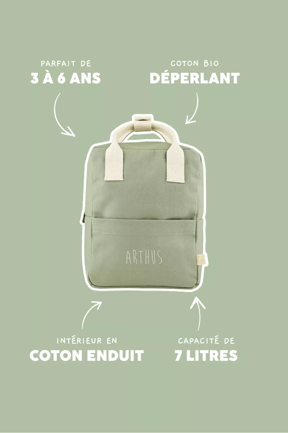 Sac à Dos Roméo Amande – Petit Picotin – Image 2