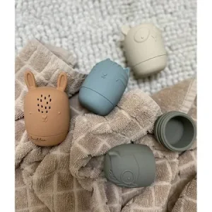 Lot de 4 jouets de bain – Léo et Léa – Naturel