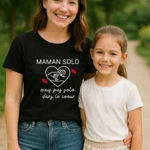 T-shirt Maman Solo – Cadeau pour Mère Seule plein d’Amour