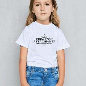 T-shirt personnalisé fille – Princesse attachiante