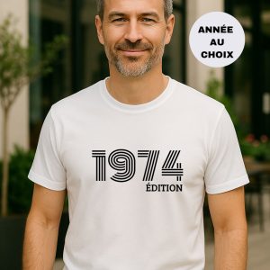 T-shirt personnalisé Année naissance – Cadeau pour homme
